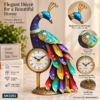 Multicolor 3D Feather Handpainted Peacock Clock